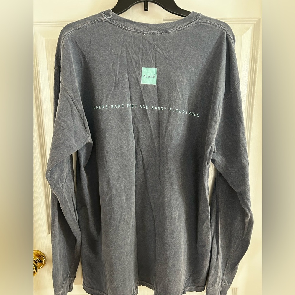 Seaside Gray Long Sleeve Men's Tee - Picture 2 of 4